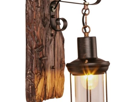 Vintage Wall Light Wood Arts Lantern Wall Mounted Hanging Light Holder (Bulb Not Included) for Home Cafe Bar Bedroom Decoration Cheap