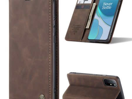 CASEME 013 Series Auto-absorbed Leather Wallet Case for OnePlus 8T Hot on Sale