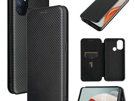 Auto-absorbed Anti-scratch Carbon Fiber Texture Covering for OnePlus Nord N100 Leather Phone Case Sale