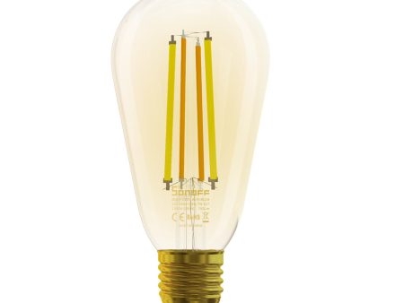 SONOFF B02-F-ST64 Wireless WiFi 2.4GHz Dimmable Vintage LED Bulbs 7W Antique LED Filament Bulbs (Warm Light) Hot on Sale