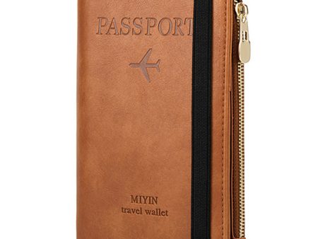 MIYIN HZ702 Travel RFID Blocking Passport Storage Bag PU Leather Wallet Credit Cards Cash Ticket Holder Bag Online