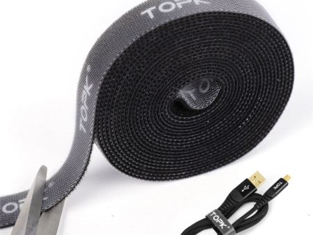 TOPK  Strap Cable Tie Strong Adhesion Self-adhesive Loop & Hook Sticker Cheap